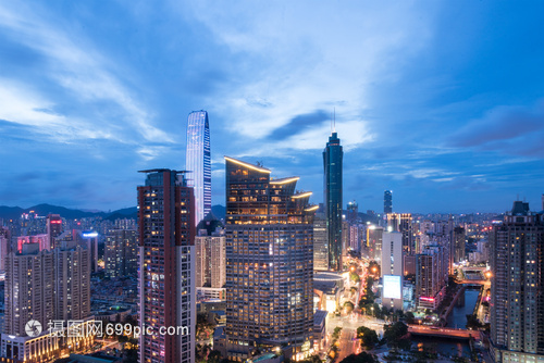 广东省深圳市罗湖区城市夜景