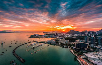 深圳福田区中轴线夜景全景高清图片下载-正版图片500807610